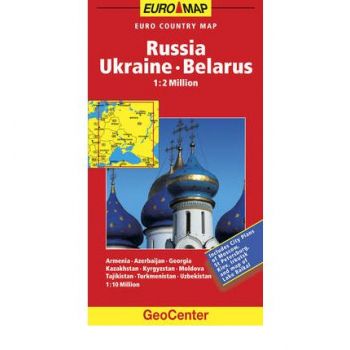 RUSSIA, UKRAINE AND BELARUS. “Euro Country Map“