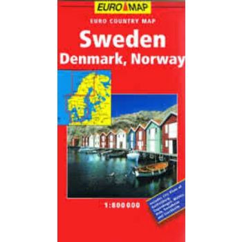 SWEDEN, DENMARK, NORWAY: GeoCenter Country Map.
