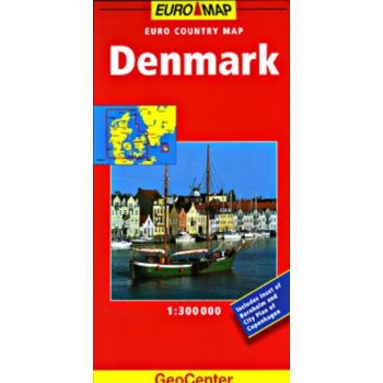 DENMARK: GeoCenter Country Map. /1:300 000/