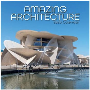 Amazing Architecture 16-Month Square Wall Calendar 2025