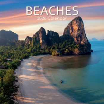 Beaches. 16-Month Square Wall Calendar 2026