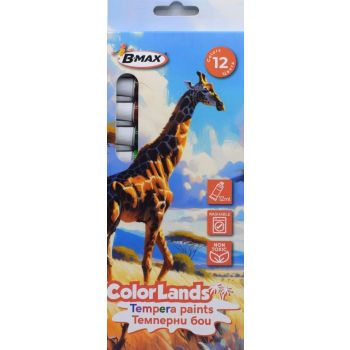 Бои в тубички B-Max Color Lands, 12 цвята x 12 ml