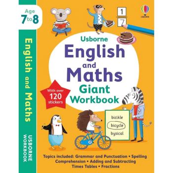 USBORNE ENGLISH AND MATHS GIANT WORKBOOK, Age: 7-8