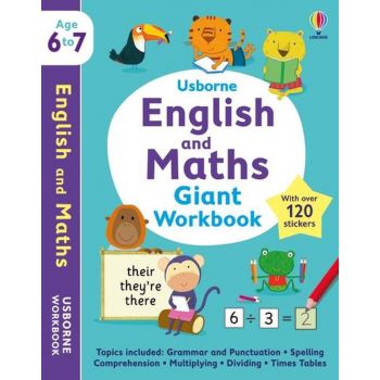 USBORNE ENGLISH AND MATHS GIANT WORKBOOK, Age: 6-7