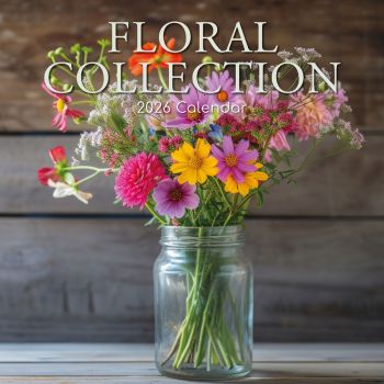 Floral Collection. 16-Month Square Wall Calendar 2026