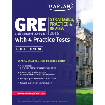 GRE 2016: Strategies, Practice, and Review with 4 Practice Tests: Book + Online