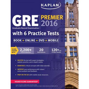 GRE PREMIER 2016 WITH 6 PRACTICE TESTS: Book + Online + DVD + Mobile