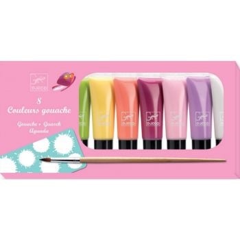 Гваш бои за оцветяване в туби момиче. 8 цвята. Възраст: 6+ год. /DJ09747/, “Djeco“