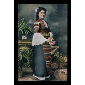 Картичка Жена в носия - Кюстендил / Lady in a folk costume - Kyustendil