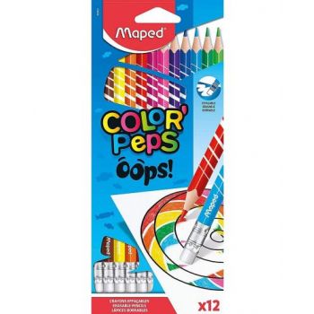 Моливи Цветни: Мапед COLOR PEPS OOPS изтриваеми 12 цвята