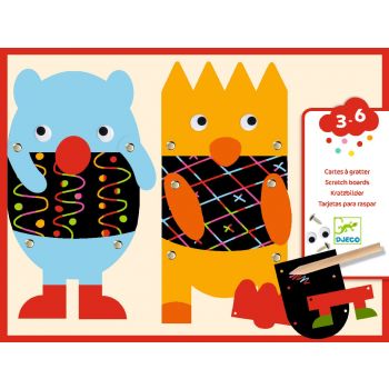 Комплект скреч карти Little Monsters. Възраст: 3-6 год. /DJ09090/, “Djeco“