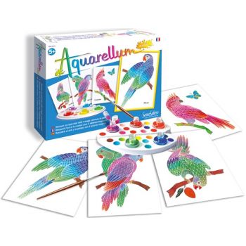 Комплект за оцветяване с акварелни бои Parrots. Възраст: 6-99 год. /654/, “Sentosphere“
