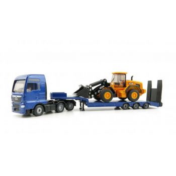 1790 Играчка Man Truck With Low Loader And Jcb Wheel Loader