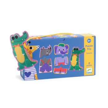 Пъзел трио: Савана, 8 пъзела. Възраст: 3+ год. /DJ08242/
