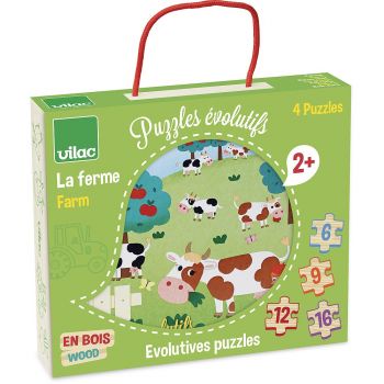 Пъзел дървен Farm Evolutive. Възраст: 2+ год. /2632/,  “Vilac“