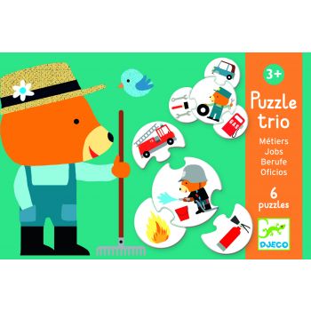 Пъзел Trio Jobs. 6 пъзела от по 4 части. Възраст: +3 г. /DJ08174/, “Djeco“