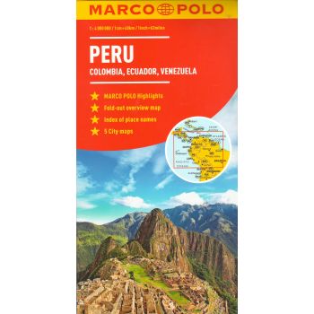 PERU, COLOMBIA, VENEZUELA. “Marco Polo Map“