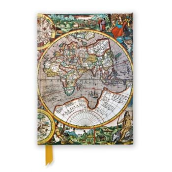 PIETER VAN DEN KEERE: ANTIQUE MAP OF THE WORLD - Foiled Journal
