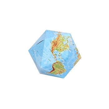 Природна карта на света Икосеадър + подарък карт