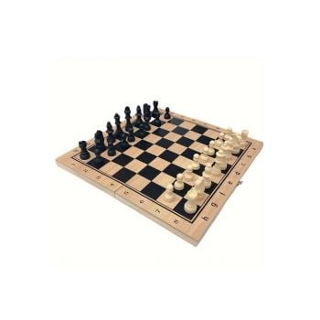 Шах и табла 3в1 дървени фигури 29х29 см