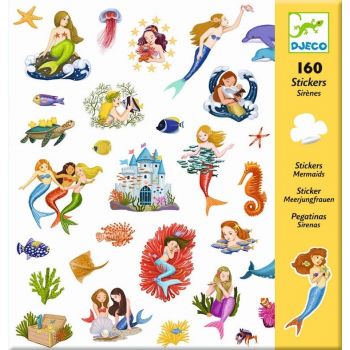 Стикери Mermaids 160 бр. Възраст: 4-8 год. /DJ08885/, “Djeco“
