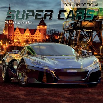 Super Cars 16-Month Square Wall Calendar 2025