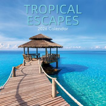 Tropical Escapes. 16-Month Square Wall Calendar 2026