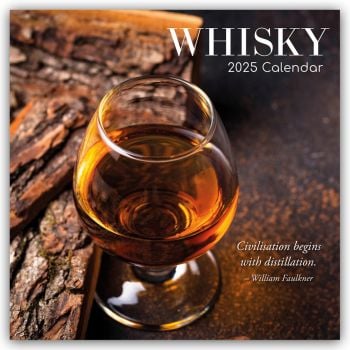 Whisky 16-Month Square Wall Calendar 2025