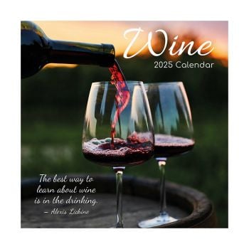 Wine 16-Month Square Wall Calendar 2025